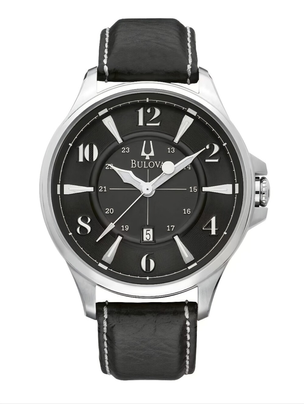 Bulova Adventurer Leather Strap Quartz 44mm Watch - Style 96B135 - Watch Has New